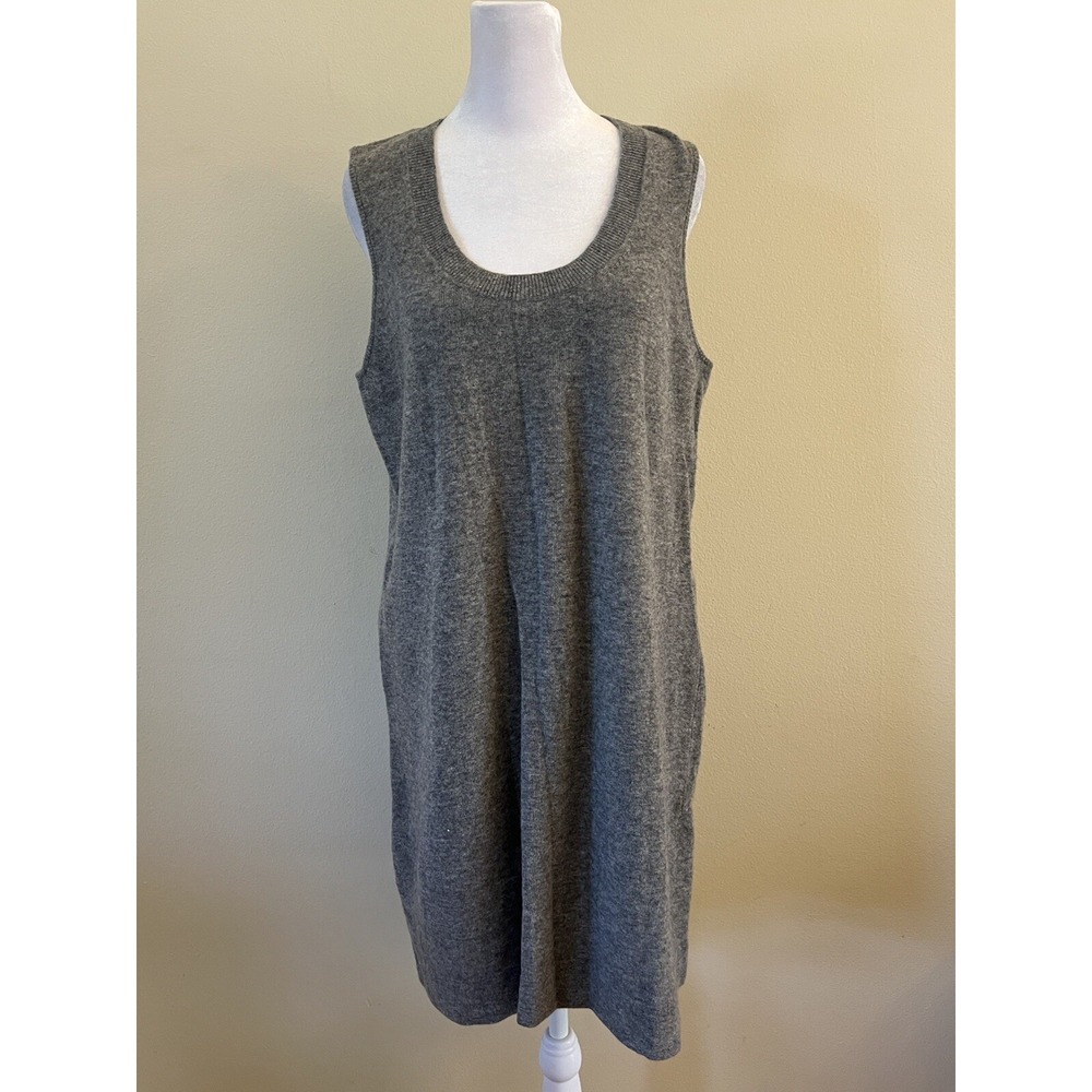 NWT J Crew Womens Gray Knit Sleeveless Cashmere Blend Shift Dress Luxury Cozy XL